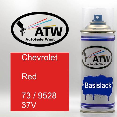 Chevrolet, Red, 73 / 9528 37V: 400ml Sprühdose, von ATW Autoteile West.